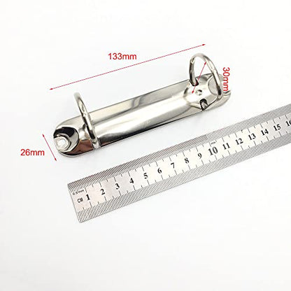 2Pcs Top Binding 2 Ring Binder Mechanism, 2 D-Rings, 30mm Inner Height, 26mm Base Width, 133mm=5.2 inch Length, No Boosters, Ring Binder Parts for DIY Planner