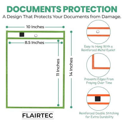 7-Pack Dry Erase Pockets – 10x14 Heavy Duty Sleeves with Cloth Binding – Fits 8.5x11 or 9x12 Worksheets – Includes 1 Ring and 1 Hook – Classroom and Office Use - style: MultiColor (7 Pack)