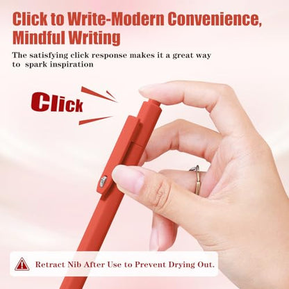 Piochoo Gel Pens, 8 Pcs 0.5mm Black Ink Pens Fine Point Smooth Writing Pens, High-End Series Pens for Journaling Note Taking, Cute Office School Supplies Gifts for Women Men - color: Pink Colors