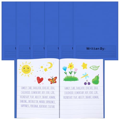 Henoyso 6 Pcs 9.8″ X 7.5″ Primary Composition Notebook K-2 Primary Journal, Notebook for Kids Supplies, Bulk Blank Writing Book for Kid to Write Draw Journal 60 Page (Blue) - color: Blue, size: 9.8″ X 7.5″