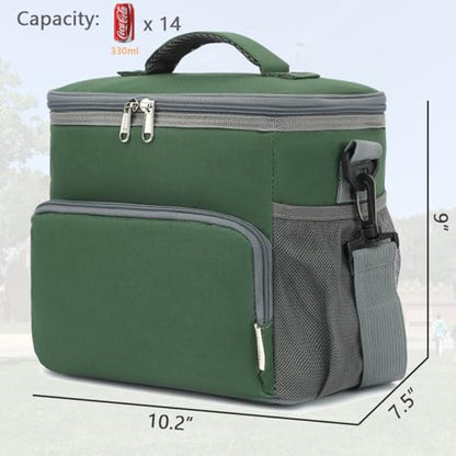 Insulated Lunch Bag for Adult/Women/Men, Reusable Large Lunch Box Cooler Soft Leakproof Tote, Thermal Meal Prep Lunch Pail with Adjustable Shoulder Strap for Picnic/Travel/Office,Army Green - color: Army Green