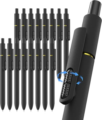 inkipen- 16 Pack Pens, Gel pens Black Ink, Fine Point(0.5mm),Quick-Drying Smooth Writing,School and Office Supplies （black） - color: black-16PCS