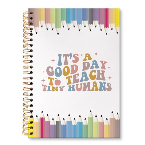 Teacher Appreciation Gifts Spiral Notebook Journal, It's a Good Day to Teach Tiny Humans Gifts for Teachers Boho Journal for Notes Planning, Teachers Office Supplies, 5.5 X 8.3 Inch - color: Colored Pencil