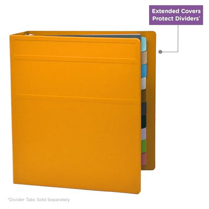 Carstens 3-Inch Heavy Duty 3-Ring Binder - Side Opening, Mango, Durable Plastic, Precision No-Gap Rings, Waterproof Cover, No Pockets, Holds 400 US Letter Sheets, BPA-Free, Made in USA (1736-00-3R) - color: Orange, size: Individual