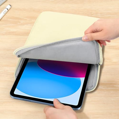 Dadanism 9-11 Inch Tablet Sleeve Bag Carrying Case for iPad (A16) 11th Gen 11", iPad 10th Gen 10.9" Air 5/4, iPad Air/Pro 11", iPad 9/8/7th 10.2", Galaxy Tab A11+ Plus 11"/S9 FE, Tab M11 11", Beige - color: Beige, size: 9-11 inch