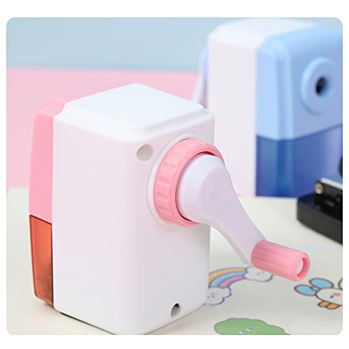 Pencil Sharpeners Manual Sharpener Desktop Colored Pencil Sharpener Handheld Children Kids Gift School Stationery Office Students Supplies (Blue)