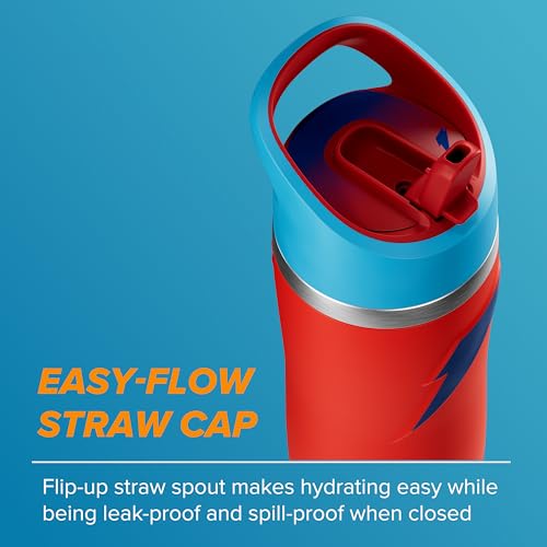 Gatorade 'Overtime' 22oz Stainless Steel Water Bottle, Straw Cap, Red/Blue - color: Red/Blue, size: 22 Ounces, style: Straw Cap