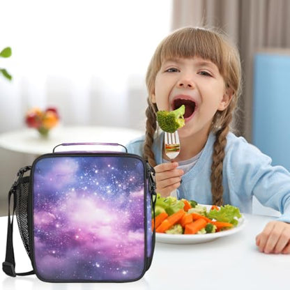 Universe Space Galaxy Nebula Lunch Bag for Girls Boys Outer Space Galaxy Insulated Lunch Box for Kids School Picnic Travel Outdoor,Students Teens Thermal Lunch Tote Bag with Adjustable Shoulder Strap - color: Universe Space