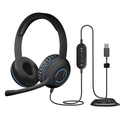 Cyber Acoustics USB Stereo Headset (AC-5008-10) – Durable, Crisp, and Clear Communication in Classrooms and at Home - 10 Pack - size: 10 Pack
