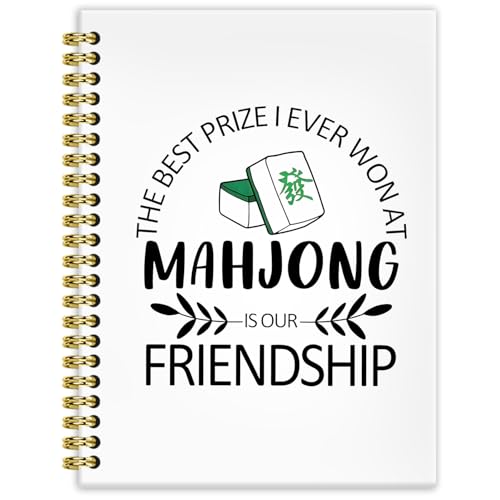 Mahjong Friendship Notebook Journal 5.5x8.3, Funny Mahjong Notebook Gifts for Women Friends Mah Jong Lovers Players, Mah Jong Accessories Journals, Hardcover Spiral Notebooks for Note Taking - color: 2
