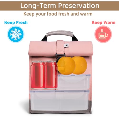 SUNNY BIRD Insulated Lunch Bag Pink Lunch Box Small Cooler Bag for Women, Girls, Adults and Teens (Pink) - color: Pink