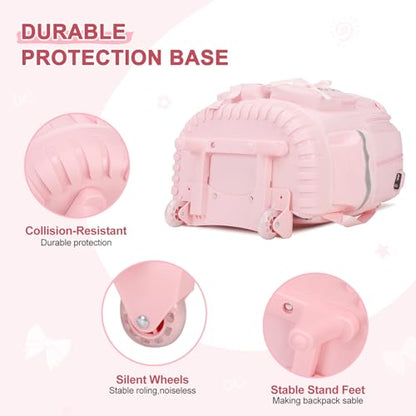 Scothen Rolling Backpack for Girls, Girls Backpack Set with Lunch Box & Pencil Pouch for Teen Girl Kids Children Elementary Middle School, Bookbag Daypack Laptop Travel Backpack with Wheels (Pink) - color: Pink
