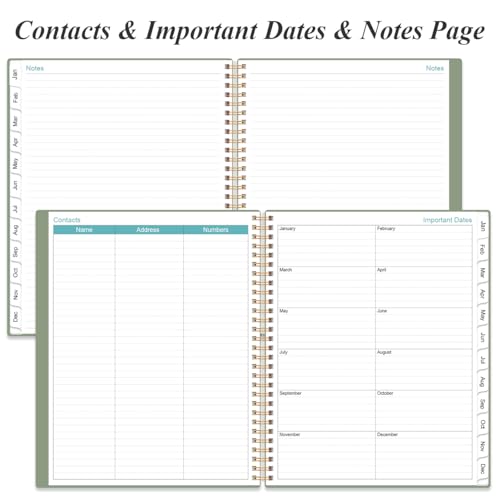 Daily Planner 2026 Full Page Per Day- 2026 Daily & Monthly Planner from January 2026 to December 2026, Day Planner 2026 with 12 Months Tabs, 8.5" x 11", Green - color: Green, size: 8.5" x 11"