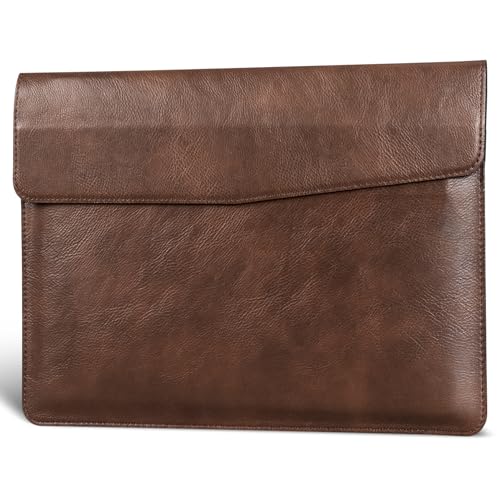 13 Inch Leather Laptop Sleeve for MacBook Neo (Apple A18 Pro) & MacBook Air 13 Inch M5 M4 M3 M2 M1 & MacBook Pro 13 Inch M2 M1,Protective Case Cover with Magnetic Closure,Dark Brown - color: Dark Brown, size: For MacBook 13"
