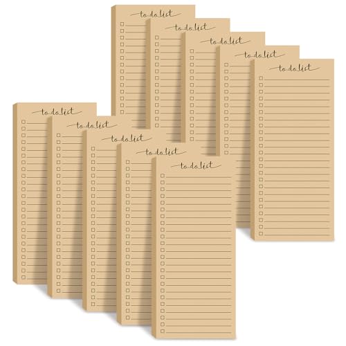 Censen 10 Pack 500 Sheets to Do List Notes Daily Checklist Notepad with 50 Sheets Undated Memo Pad Color Block Shopping List Weekly Plan Notepad Organizer Planners(Wood Color,Lined) - color: Wood Color, style: Lined