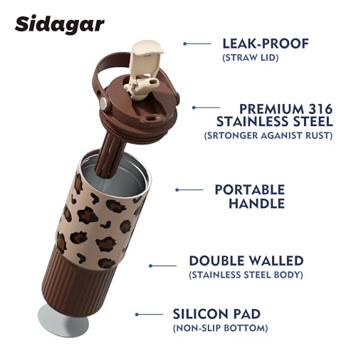 26oz Insulated Water Bottle with Dual Lid, Aesthetic Chocolate Brown Tumbler, 316 Stainless Steel Coffee Mug, Leakproof Minimalist Cup, 24H Cold, Earth Tone Gift for Her, Office Ready - color: Chocolate