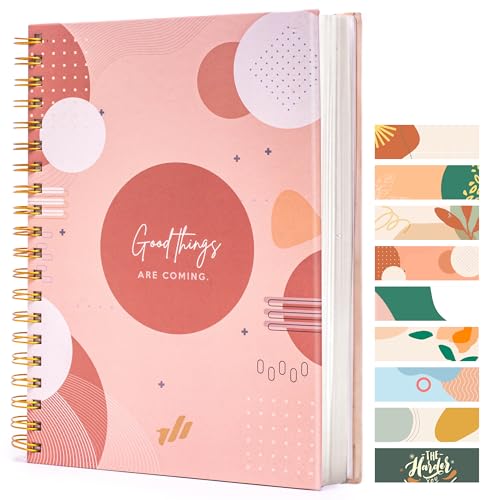 300-Page Hard Cover Notebook with Affirmations - B5 Spiral Bound | Multiple Designs - Large 10.25 x 7.25" Lined Motivational Journal for Women – Daily Diary, Bible Notebook, Journaling