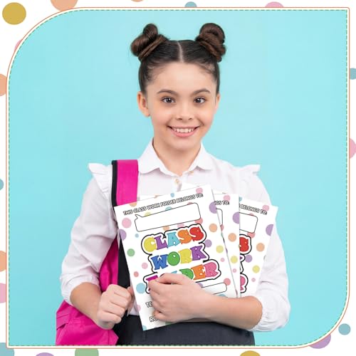 Outus 24 Pcs Classwork Pocket Folders Bulk Students Portfolio Take Home Pocket Folders Gifts for Classroom Home Office Students Teachers School Supplies - style: Chic Style
