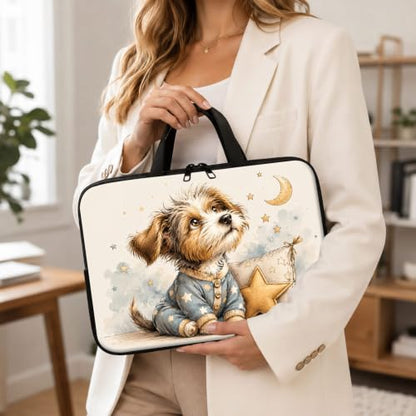 13 Inch Laptop Case Sleeve with Handle, Shockproof Slim Carrying Case | Soft Lining Computer Bag for MacBook Air 13 M3/M2/M1, MacBook Pro 13/14, iPad Pro 13 M4, Cute Terrier Puppy - color: Cute Terrier Puppy, size: 13-14 inch