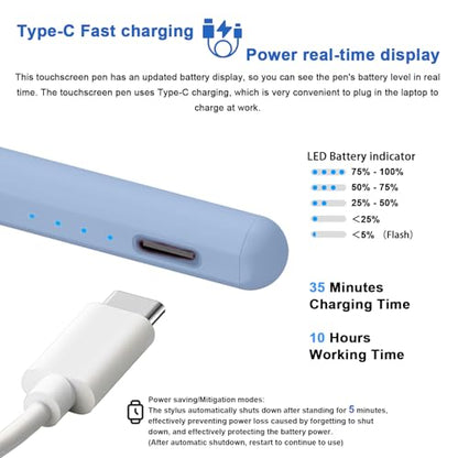 Stylus Pens for Touch Screens Power-Display Tablet Pen POM Tip Magnetic Digital Touch Pen Compatible with iPhone/iPad/iPad Pro/Lenovo/Switch 1/2/Other Smartphone and Tablet Devices (Blue) - color: 2SS-Blue