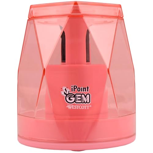 Westcott iPoint® GEM Battery Pencil Sharpener, Pink (00578) - color: Pink