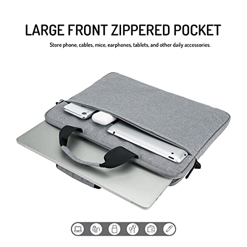 15.6-16 Inch Laptop Sleeve Shoulder Bag Notebook Chromebook Computer Carrying Case Compatible with 15.6 inch Acer Asus Dell HP Thinkpad, Gray - color: Gray, size: 15.6"-16"