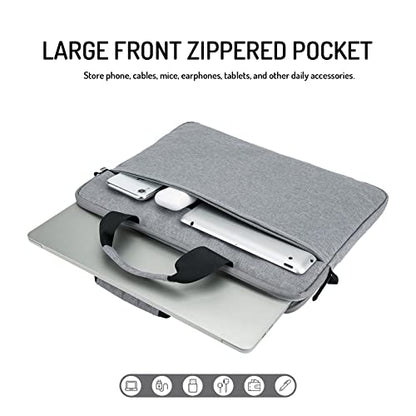 15.6-16 Inch Laptop Sleeve Shoulder Bag Notebook Chromebook Computer Carrying Case Compatible with 15.6 inch Acer Asus Dell HP Thinkpad, Gray - color: Gray, size: 15.6"-16"