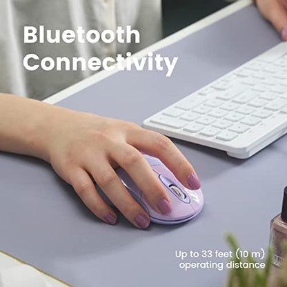 Perixx PERIMICE-802PP Wireless Bluetooth Mouse - Portable Design - Compatible with Windows, iOS, and Android PC, Laptop, Tablet, and Smartphone - Purple - color: Purple, size: Pack of 1