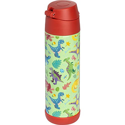 Snug Insulated Kids Water Bottle with Straw & Spout – Double-Wall Stainless Steel, Leakproof, Easy-Flip Lid – For School, Travel, Toddlers & Big Kids - Dinosaurs, 17oz - color: Dinosaurs, size: 16.9 Ounces