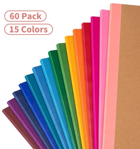 60 Pack Lined Notebook Journals Bulk, A5 College Ruled Composition Notebook, 8.3”x 5.5”, Kraft Cover with Rainbow Spines, 15 Colors 60 Pages for School Office Travel - color: Rainbow, style: Lined-60pack