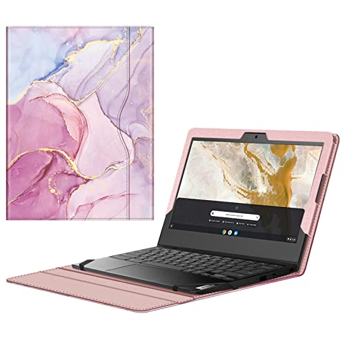 Fintie Sleeve Case for 11.6" Lenovo Chromebook 3 11 - Premium Portfolio Book Cover Compatible w/ 11.6" HP Chromebook 11 G5, Glitter Marble