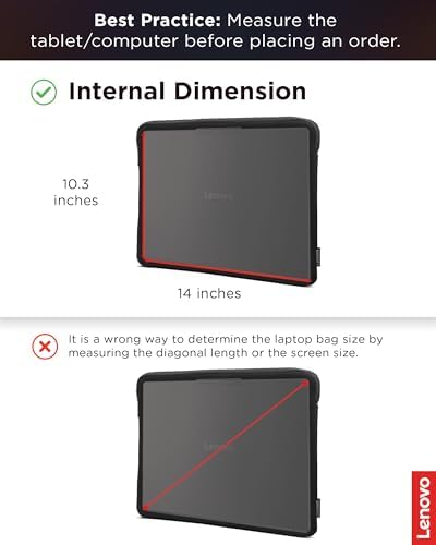 Lenovo Basic Laptop Sleeve 14 Inch Notebook/Tablet Compatible with MacBook Air/Pro Neoprene Material - Soft Fleece Lining - Zippered Top Opening - Black - size: 14 inch