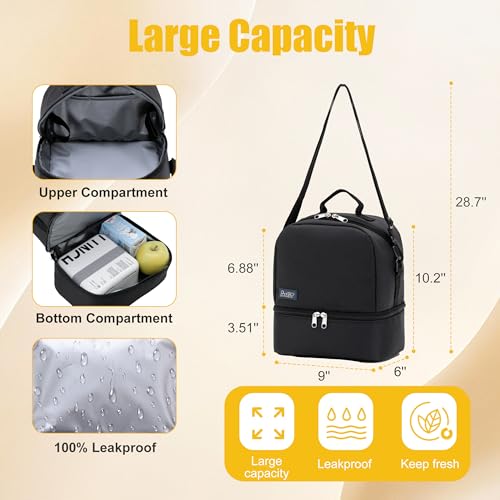 NEW TILAMI 19 Inch Rolling Backpack with Lunch Bag for Girls Boys Wheeled Laptop Backpack Durable Carry-on Bag School Travel, Black - color: Black