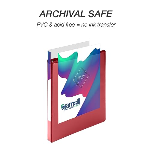 Samsill Durable 0.5 Inch Binder, D Ring Binder, 100% Recycled Chipboard, Red - color: Red, size: 1 Pack, style: 0.5 Inch