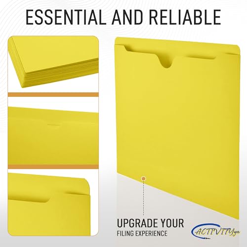 Yellow File Jackets, Flat-No Expansion, Letter Size, Reinforced Straight-Cut Tab, 10 Pack - color: Yellow