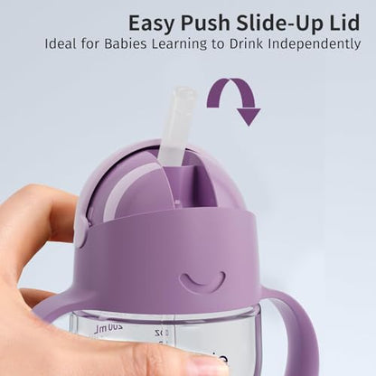 Evorie Tritan Weighted Straw Cup Baby Training Cup, Spill Proof, 7 Oz, 6M+ | BPA & BPS-Free, First learning cup, 360° drinking, Dishwasher safe, Durable Sippy Cup, Daydream - color: Daydream