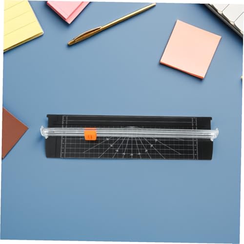 2pcs Mini Paper Cutter Trimmer with Foldable Ruler Lightweight Portable Scrapbooking Craft Tool for Students Home Office Precise Smooth Cutting for Photos Cardstock Black
