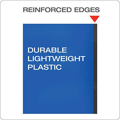 Oxford Two Pocket Folders, Plastic Folders with Reinforced Edges, Letter Size, Red, Blue, Green, Black, Purple, 5 Per Pack (89114) - size: 5 Count (Pack of 1), style: No Prongs