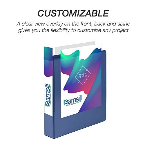 Samsill 4 Pack Durable 1.5 Inch 3 Ring Binders, Round Ring, Clear View Cover for Presentations, Blue - color: Blue, size: 1.5-Inch