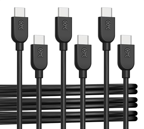 Cable Matters 3-Pack USB C Charging Cable, 60W Charging, 3ft, Black | 480Mbps Data, No Video, Supports Apple CarPlay & Android Auto, for iPhone 17/16, Galaxy S24 - color: Black, size: 3 ft