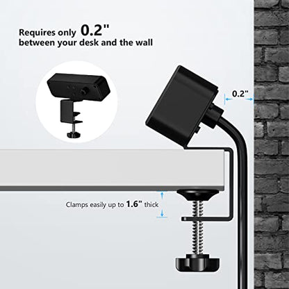 Desk Power Strip JSVER Desk Clamp Power Strip, Desk Mount USB Charging Power Station, Desk Multi-Outlets, 3 AC Outlets 6.5 ft Extension Cord Desktop Charging Clamp for Home Office Workshop
