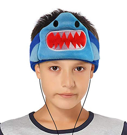 Contixo H1 Kids Headphones, 85dB Volume Limiting with Adjustable Speakers Soft Children Fleece Headband Toddler Headphones - style: Shark