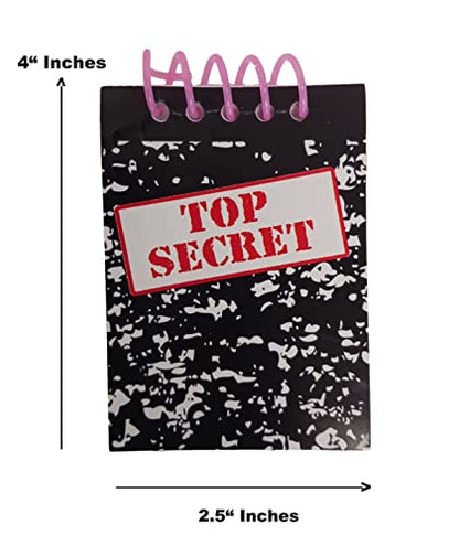 Dondor TOP SECRET' Spiral Note Pads Party Favors (24 Pads Included)