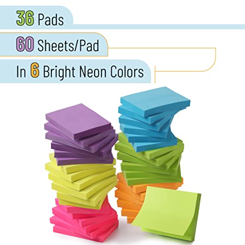 Mr. Pen- Small Sticky Notes, 1.5"x2", 36 Pads, 2160 Sheets, Bright Colors | Mini Sticky Notes Bulk, Self-Stick Note Pads, Perfect for Office, School, Home, Study & Organization