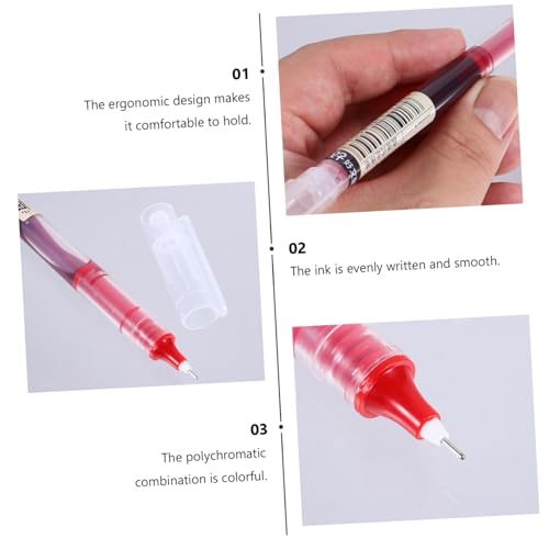 LALAFINA 9pcs Quick-drying Gel Pens Portable Office Sign Pens for Exams School and Everyday Use