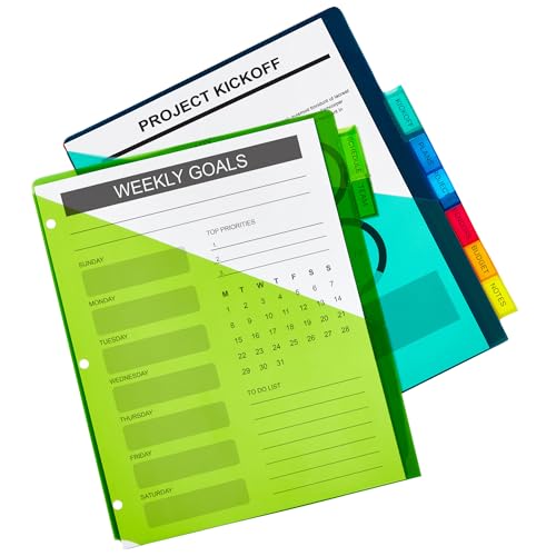 Avery Dividers for 3 Ring Binders,8-Tab Sets,Two-Pocket Plastic Binder Dividers with Tabs,Multicolor,1 Set (11907),(Pack of 2) - size: 8 Tab (Pack of 2)