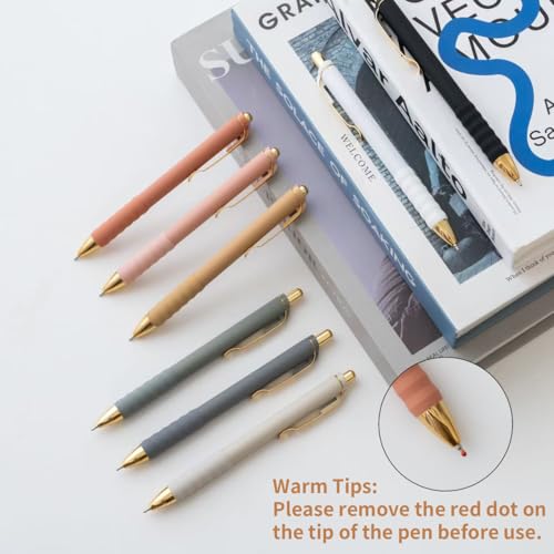 Linbsunne Ballpoint Pens Black Medium Point 1mm with Super Soft Grip Ball Point Pen for Men Women Retractable(style2, 12 pcs) - color: G-12 pcs