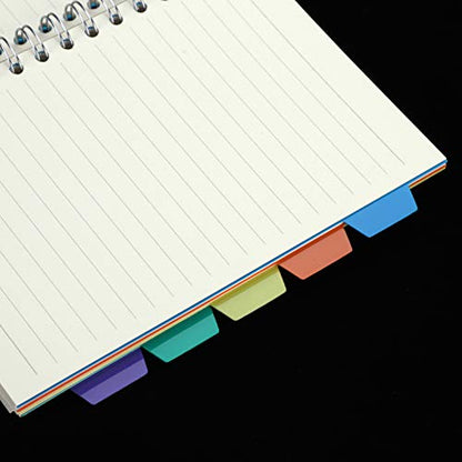 5-Subject Spiral Notebook with Page Dividers and Index Tabs, Hardcover Wire Bound Ruled Notebooks Memo Planner Daily Notepad for Students Teens Office School, 240 Pages Lined Paper, A5 Size, Blue - color: A5 Blue