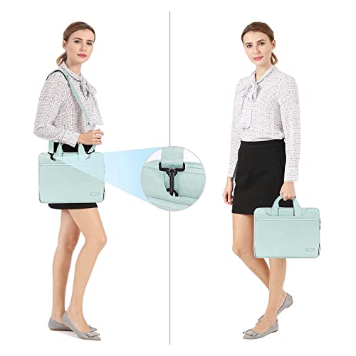 MOSISO 360 Protective Laptop Bag 15.6 inch, 15-16 inch Computer Bag Compatible with MacBook Air 15 inch/Pro 16 inch, HP,Dell,Lenovo,Asus,Notebook, Laptop Carrying Case with Strap&Handle, Mint Green - color: Mint Green, size: 16 inch