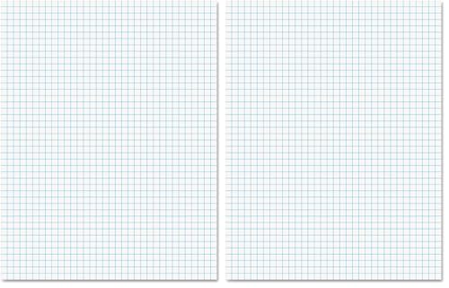 Ampad 8 1/2 x 11 Inches White Quad Pad, 4 Square Inch, 1 Each (22-030C), 50 Sheets (Pack of 2) - size: 50 Count (Pack of 2)